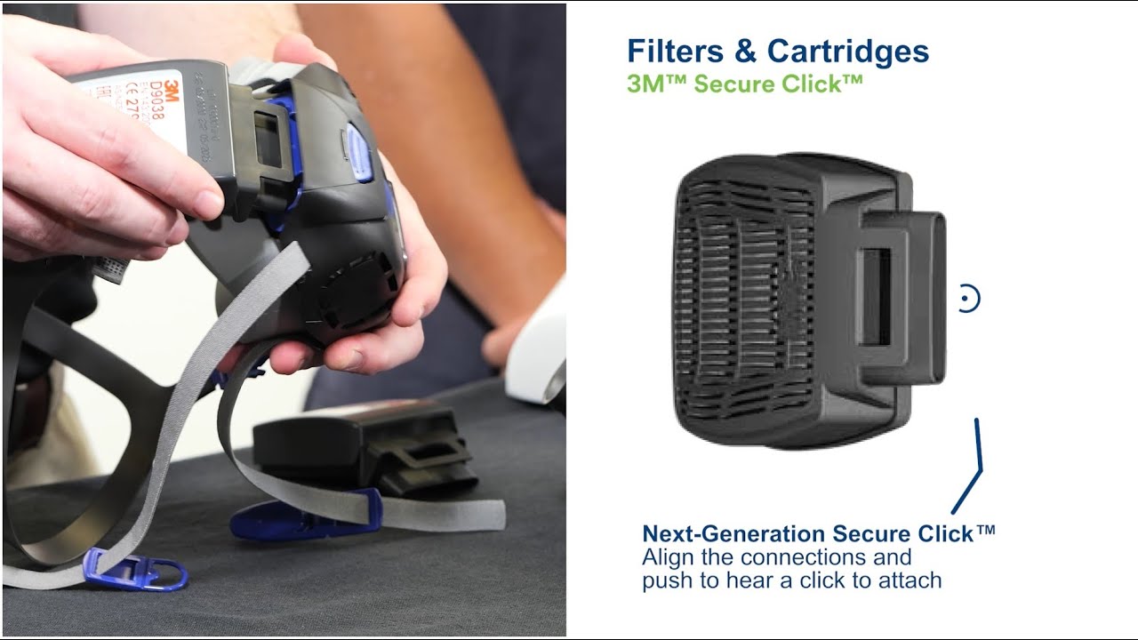 3M FF800 Reusable Respirators Secure Click Filter Connection