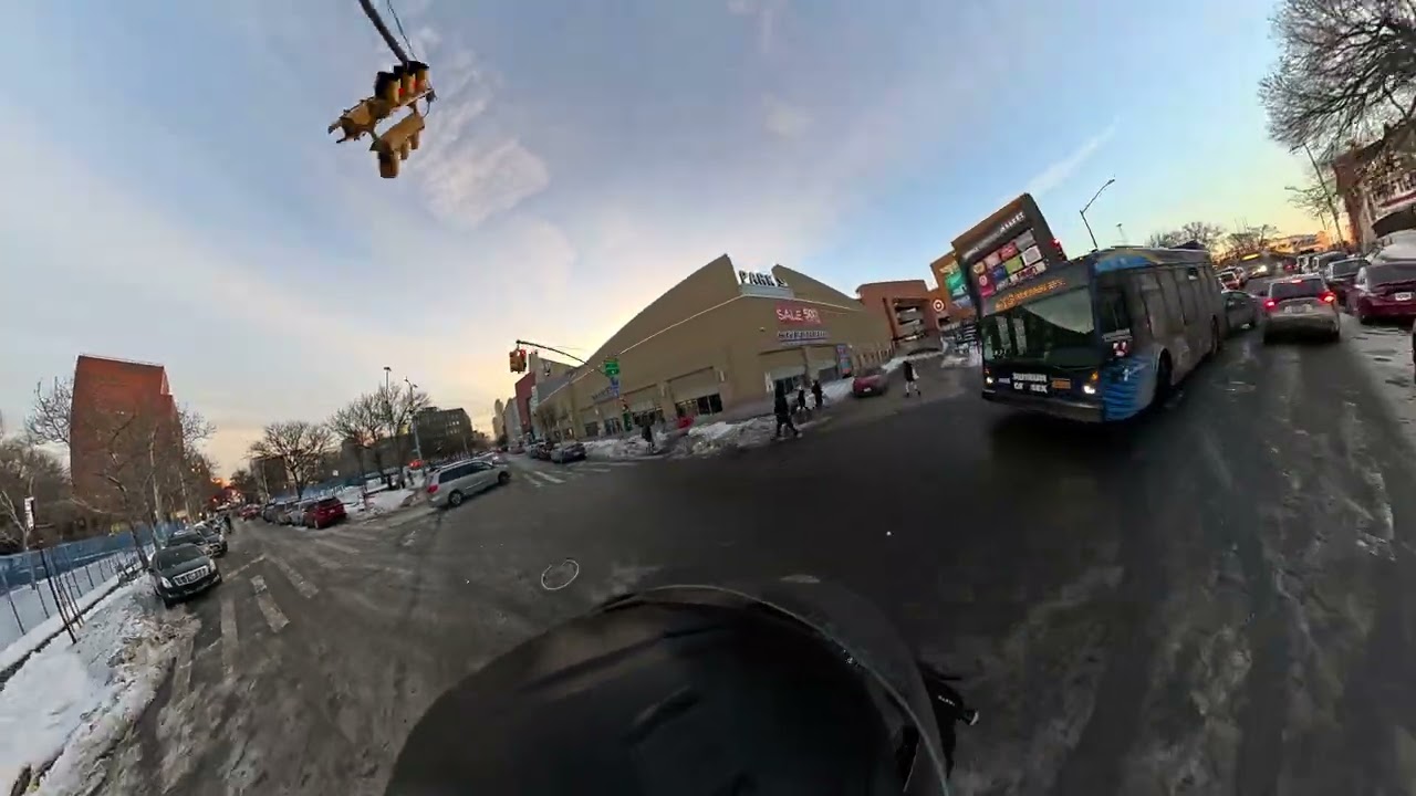Electric Scooter in the Snow! Cold Ride Through Bronx Streets & Sidewalks