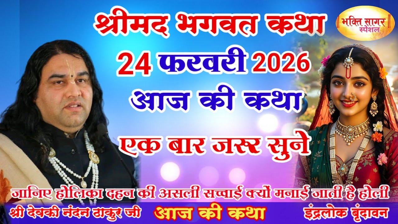 आज की कथा 💥 Shri Devkinandan Thakur Ji 💥#shreemadbhagwatkatha #मंगलवार की कथा# 24  फरवरी 2026