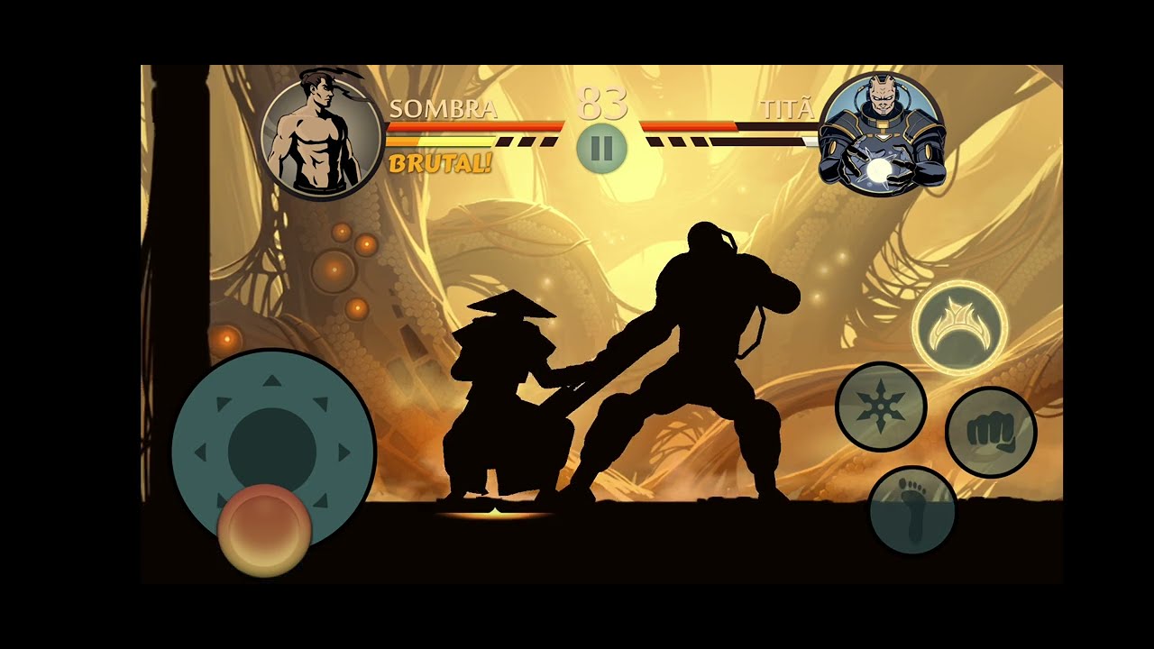 Shadow fight 2 derrotando o TITÃ com o encantamento místico do conjunto 