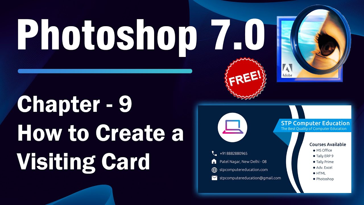 How to Create a Visiting Card in Photoshop 7.0 | Chapter - 9 | In Hindi