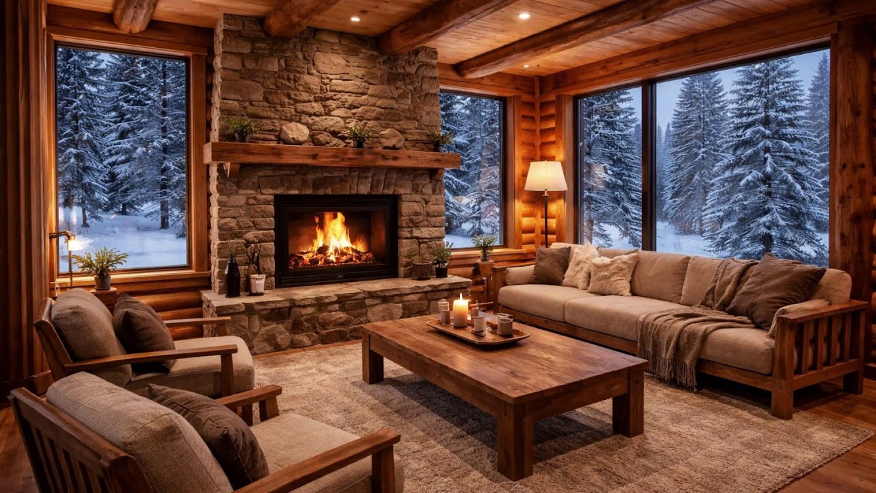 Snow Outside, Book and Fire Within  Winter Study and Focus Atmosphere