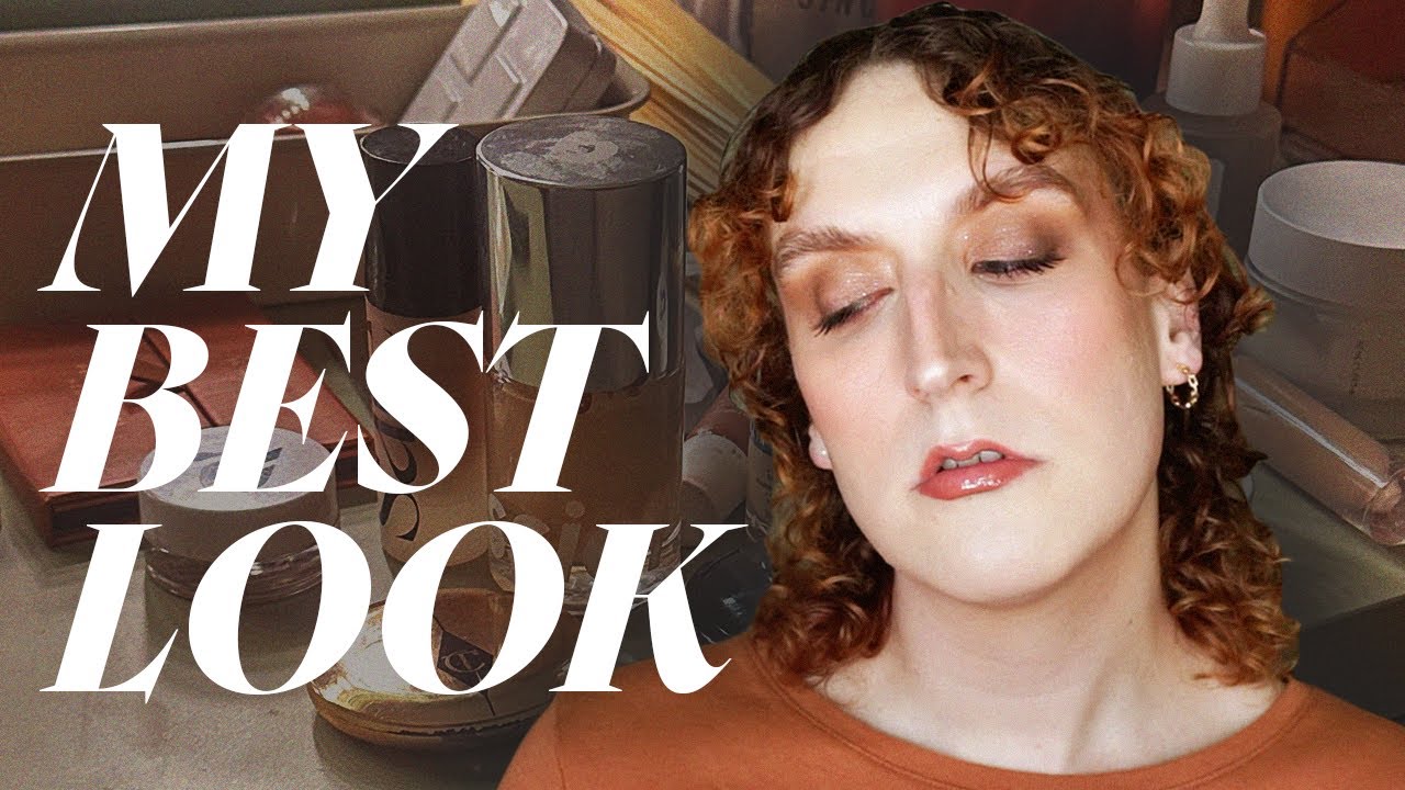 my best makeup look | teddy brown eyeshadow, dusty rose blush, glossy brown lip