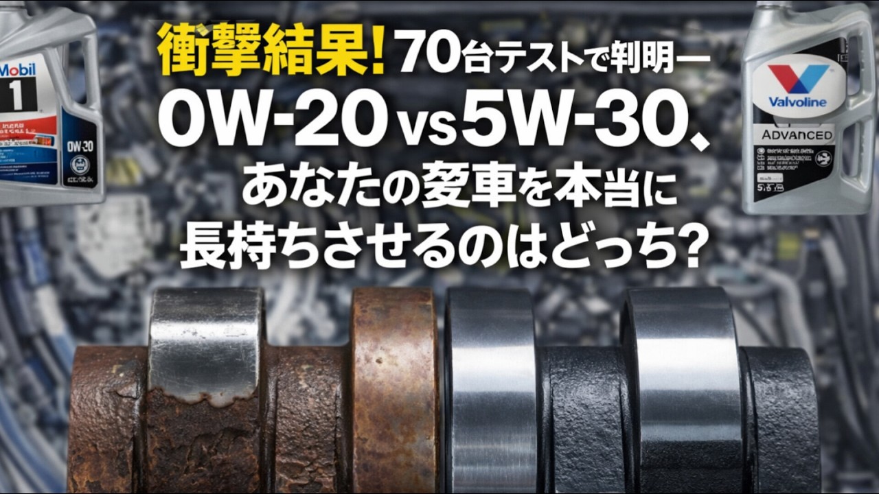 0W-20か5W-30か？70台テストが示す“長寿命オイル”の選び方