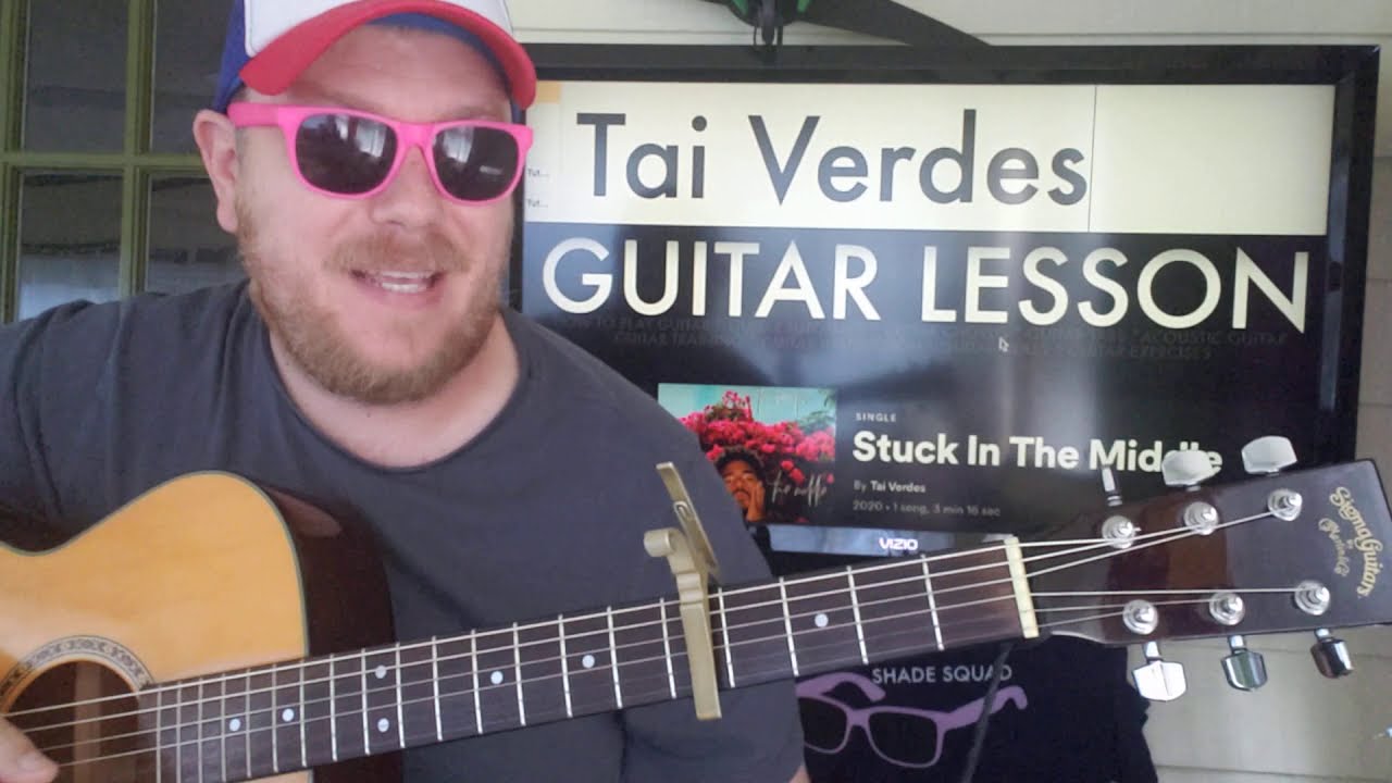 How To Play Stuck In The Middle Guitar Tai Verdes / easy guitar tutorial beginner lesson easy chords