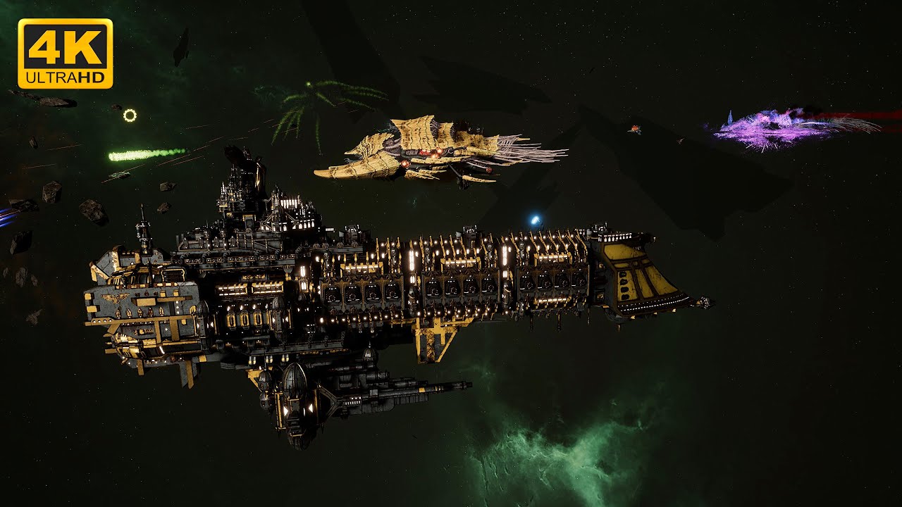 Imperial Navy - 2v2, Massive Battle - 4K Quality - Battlefleet Gothic Armada 2