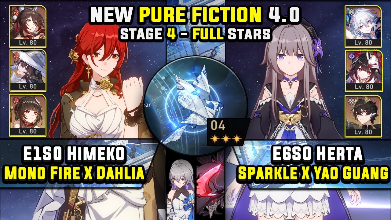 E1 Himeko Carry & E6 Herta Carry W/ Yao Guang (3 Stars) Pure Fiction 4 Honkai Star Rail 4.0