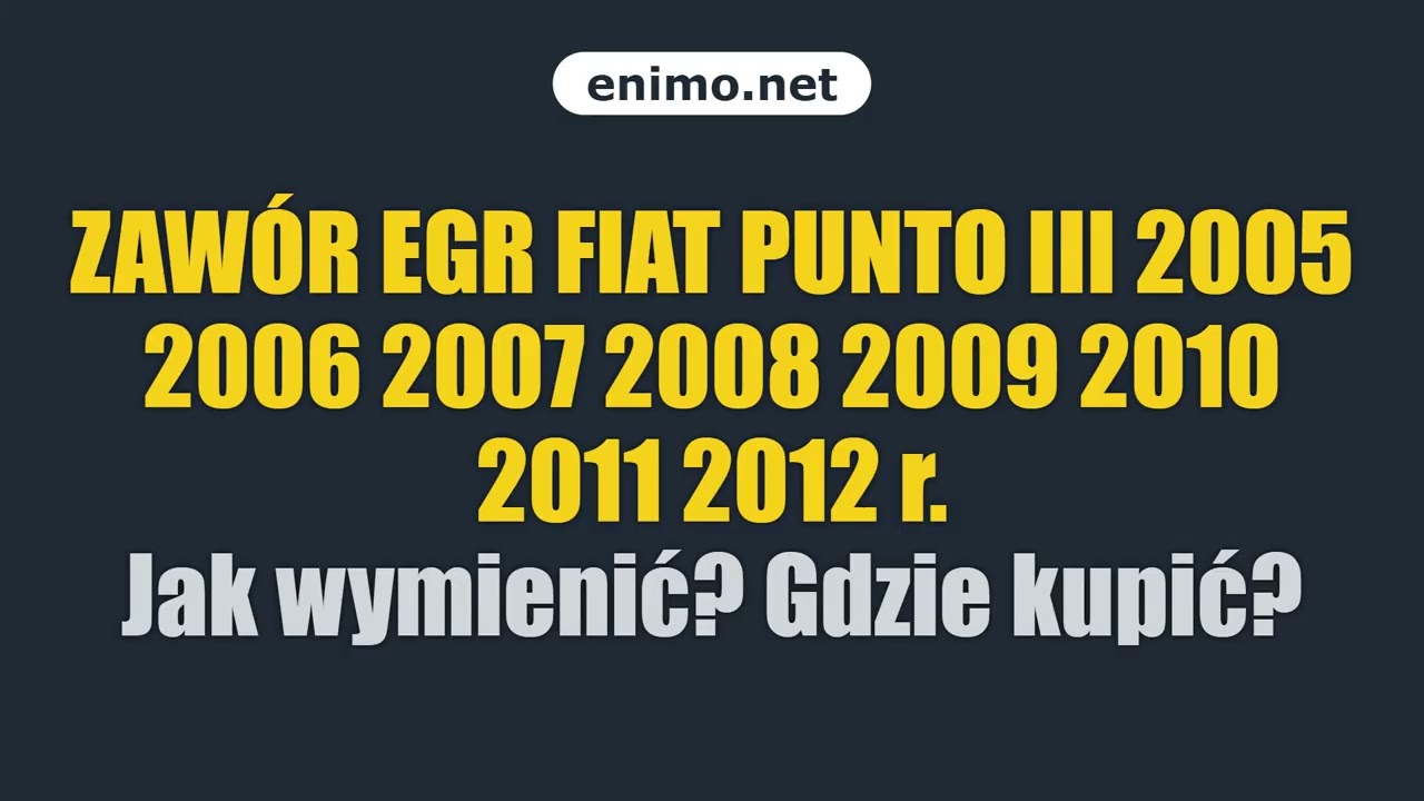 ZAWÓR EGR FIAT PUNTO III 2005 2006 2007 2008 2009 2010 2011 2012 r. Jak wymienić? Gdzie kupić?