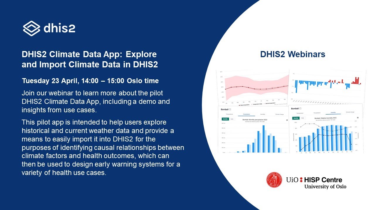DHIS2 Climate Data App: Explore and Import Climate Data in DHIS2