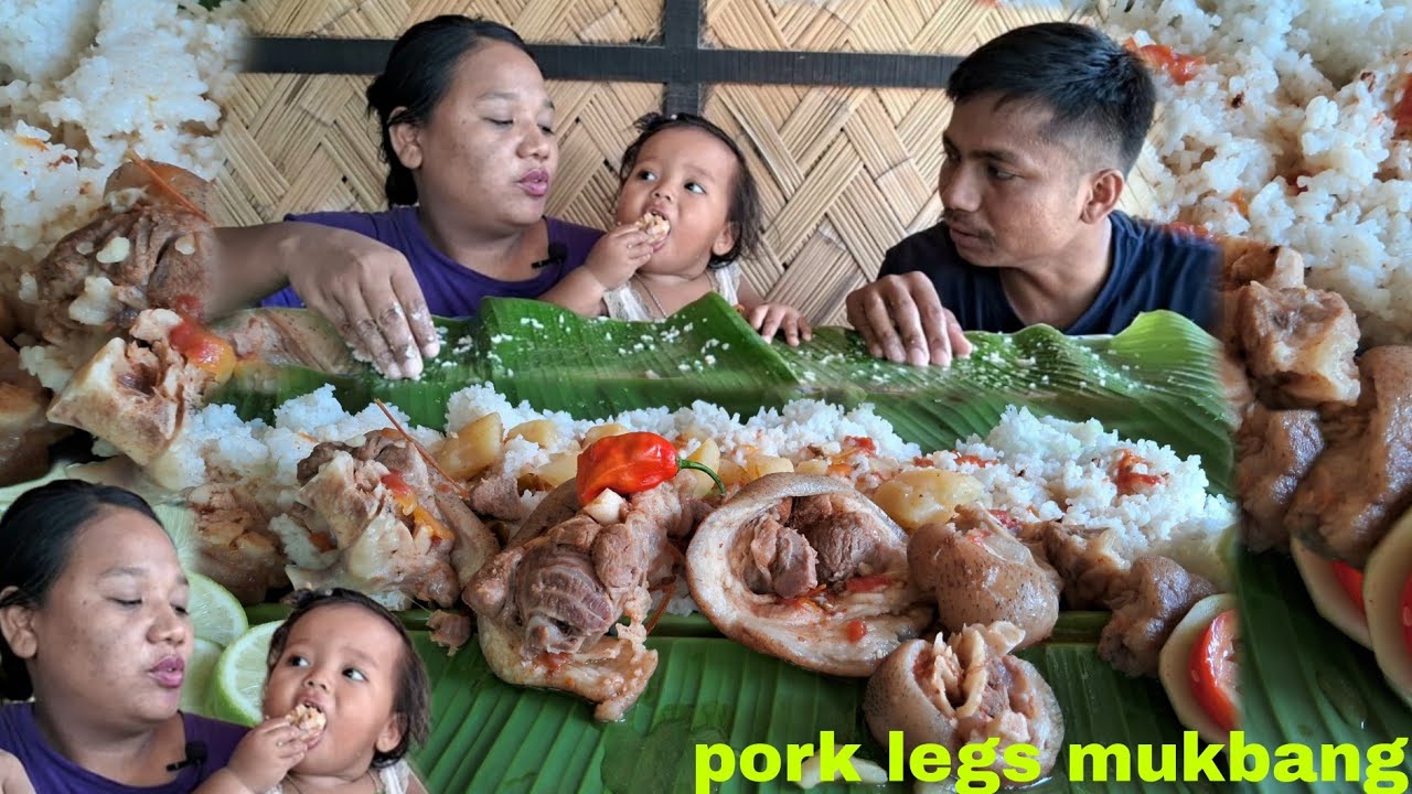 Eating delicious pork leg curry ll After long time  pork leg mukbang with 1king chilli