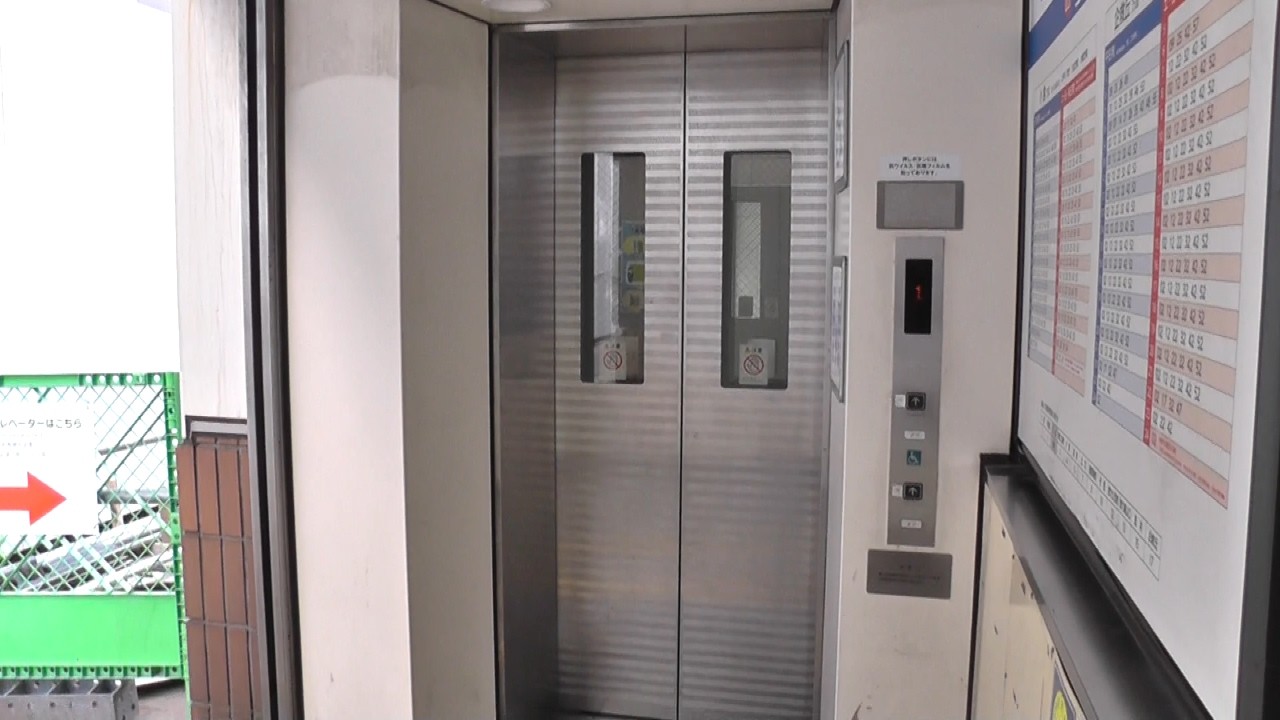 【戸開アナウンスがレア】北九州モノレール 旦過駅西口のエレベーター（日立製）