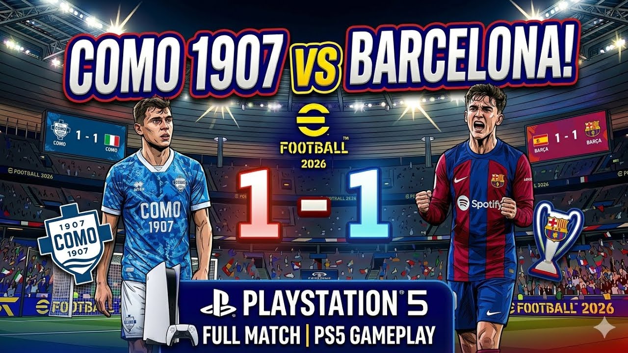 COMO 1907 vs BARCELONA! 🔥 PS5 Full Match Gameplay & Epic Draw!