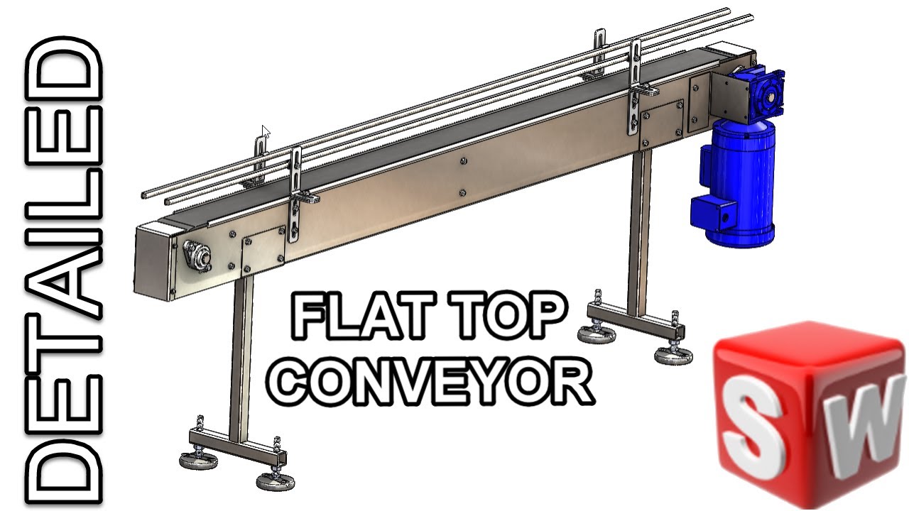 Learn Solidworks 3D | How to Design Slat Conveyor Assembly Tutorial using Sheetmetal & Components