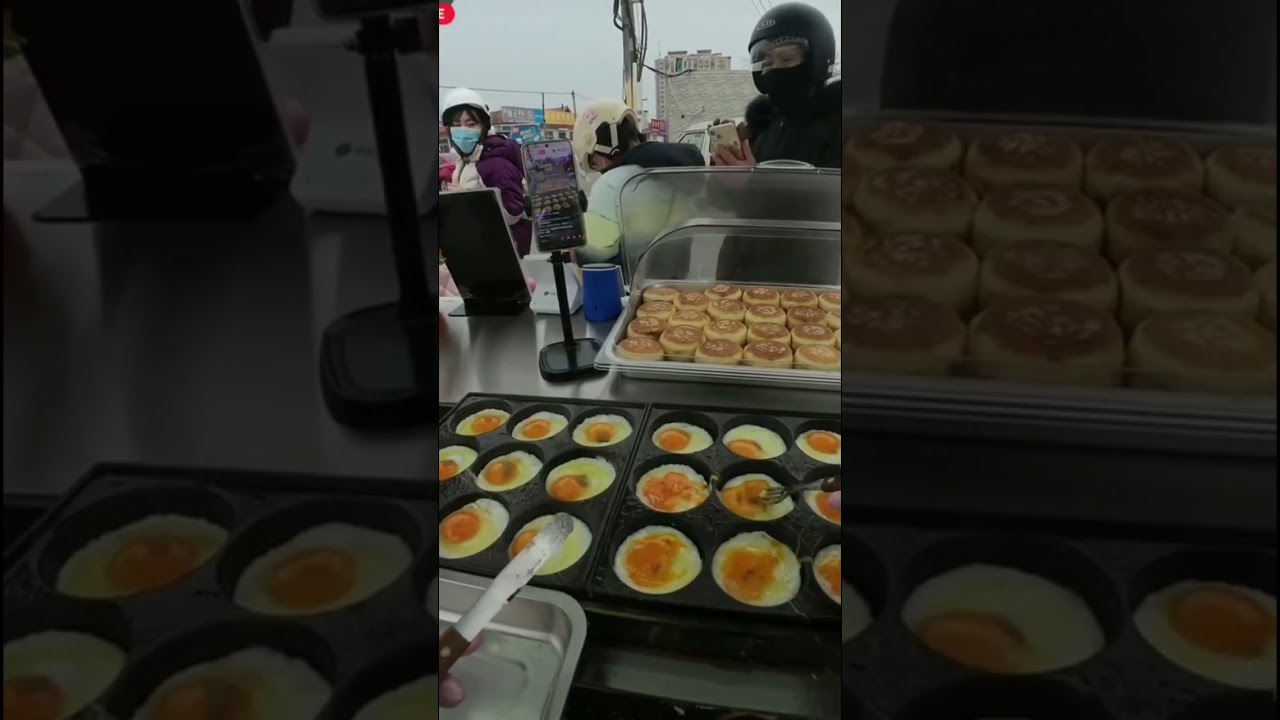 The process of making a meat and egg burger