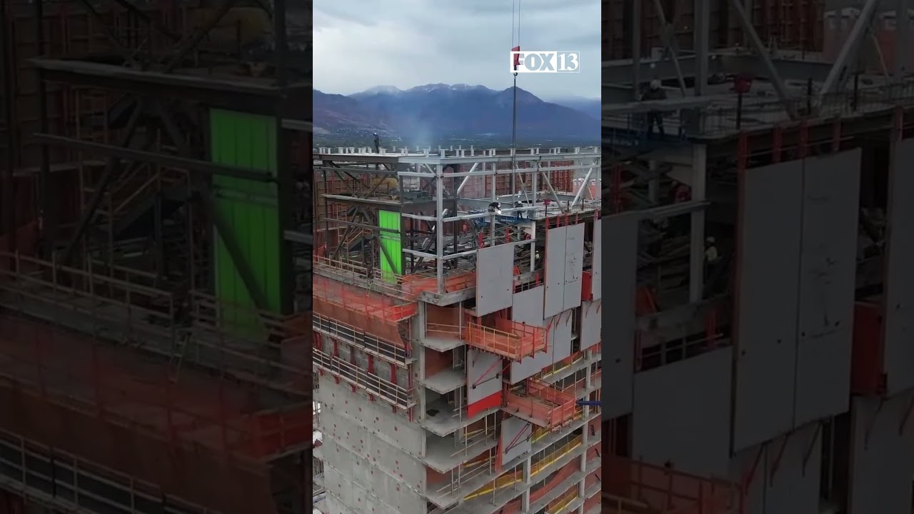 Final beam placed atop the tallest building in Utah