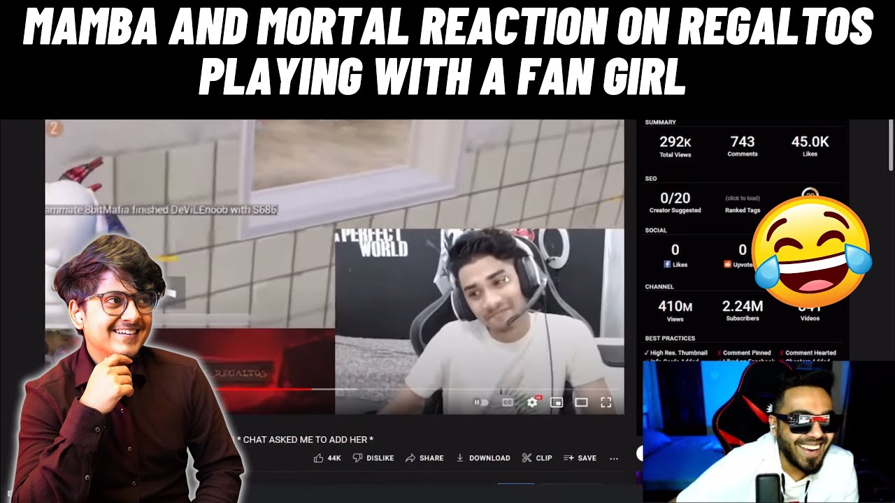 Mamba and mortal reaction on regaltos playing with a fan girl
