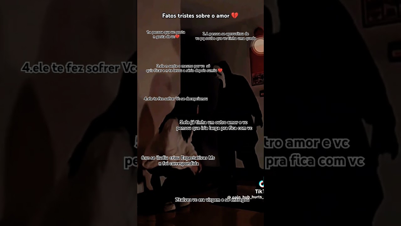 Fatos tristes sobre o amor 💔