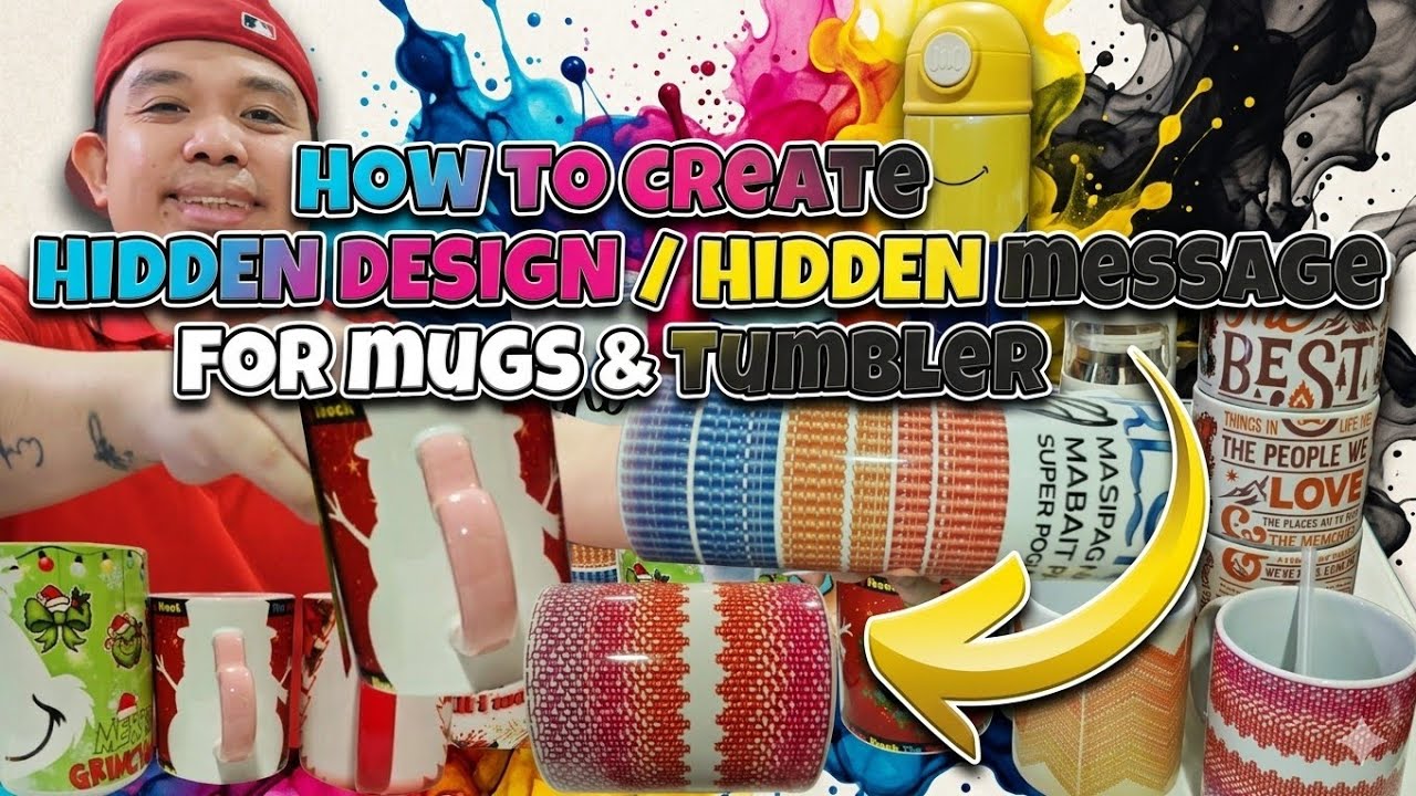 TUMBLER SUBLIMATION TUTORIALS | CREATE HIDDEN DESIGN AND HIDDEN MESSAGES | The Printing Shock