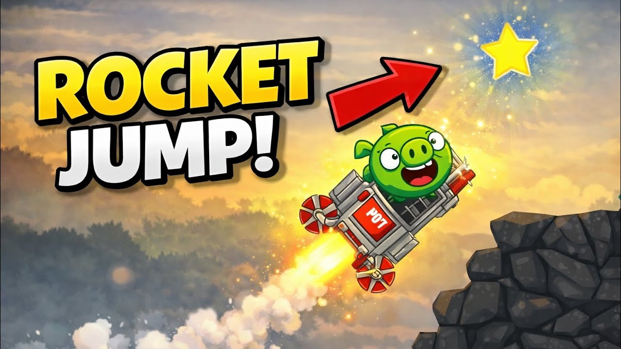 Bad Piggies Rocket Jump! 🚀 Crazy Star Trick