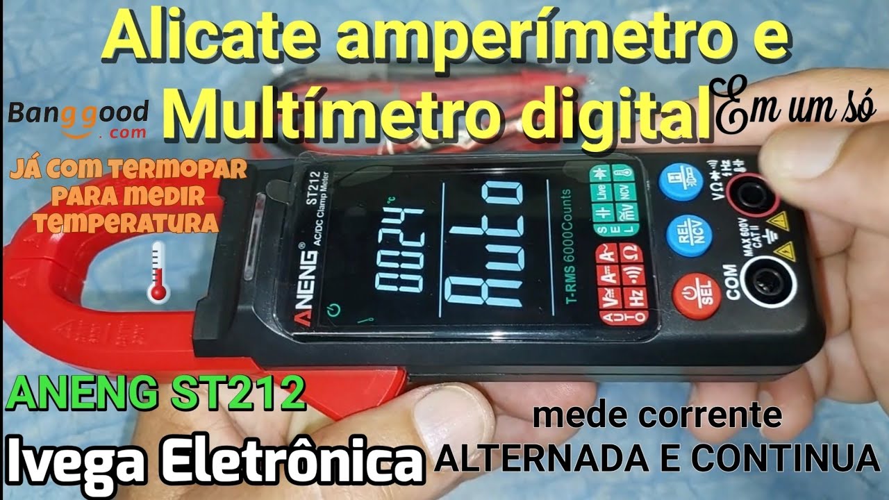 Aneng ST212, Alicate amperímetro, Multímetro digital e Termômetro, tudo em um só!!