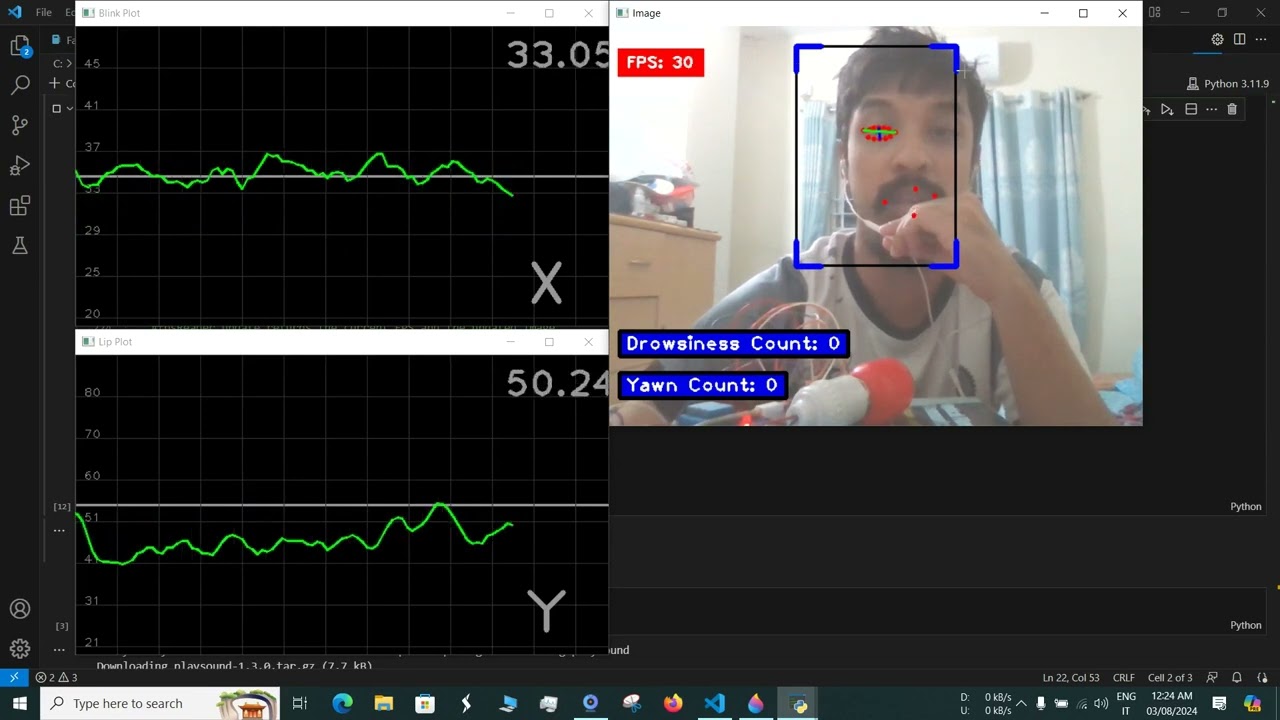 Drowsiness & Yawn Detection Using Computer Vision With Live Alert  |  Driver Assistance