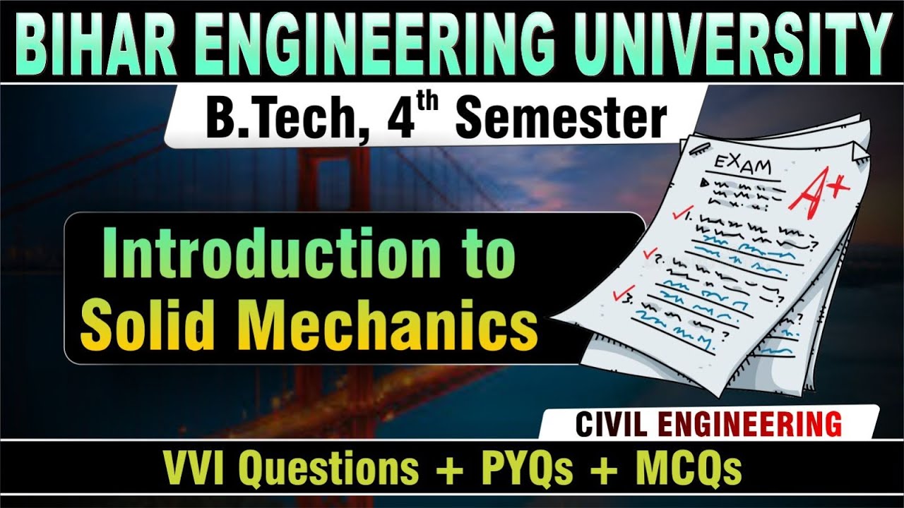 Solid Mechanics | VVI Questions + PYQs | Civil | Mechanical Engineering | B.Tech 4th Semester #beu