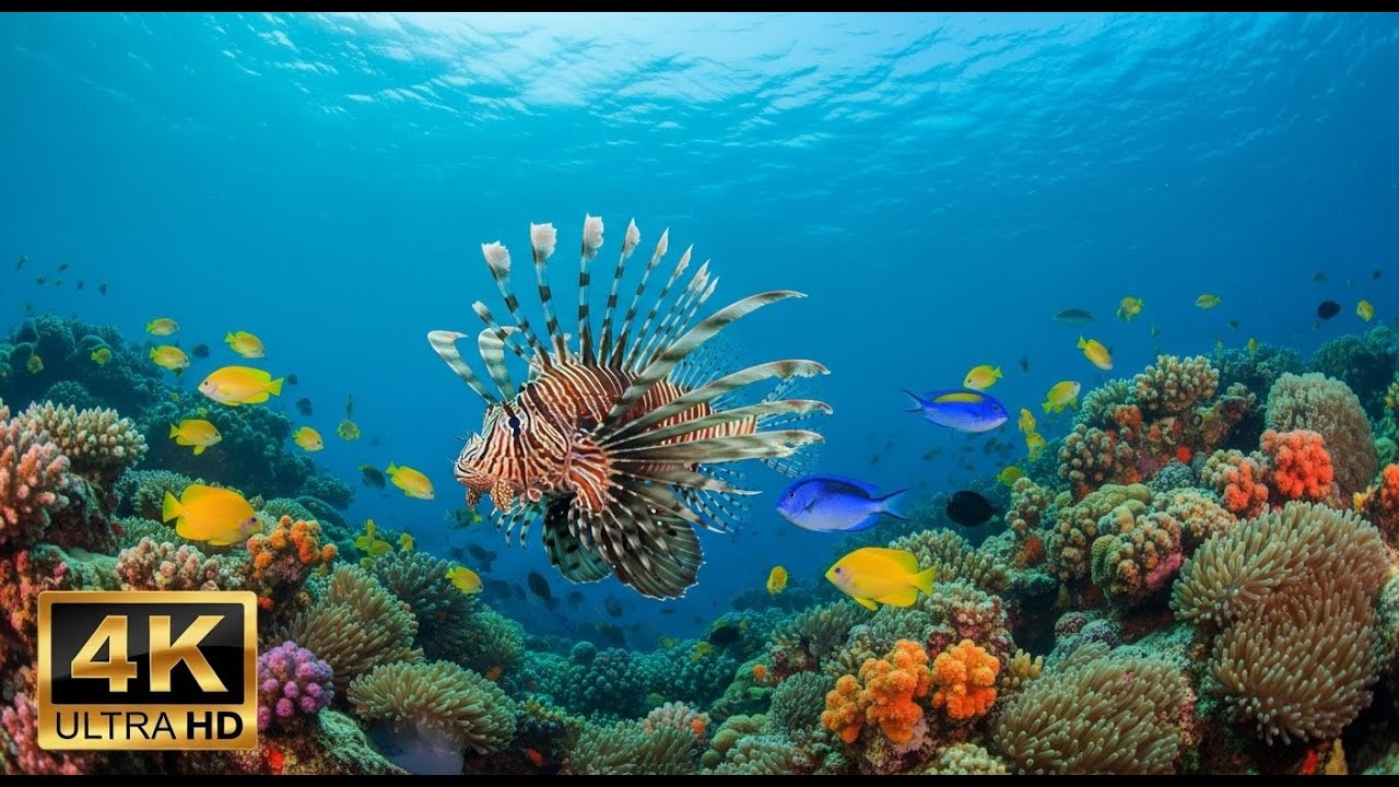 🐠 4K Coral Reef Aquarium – Peaceful Underwater Scenes with Meditation Music
