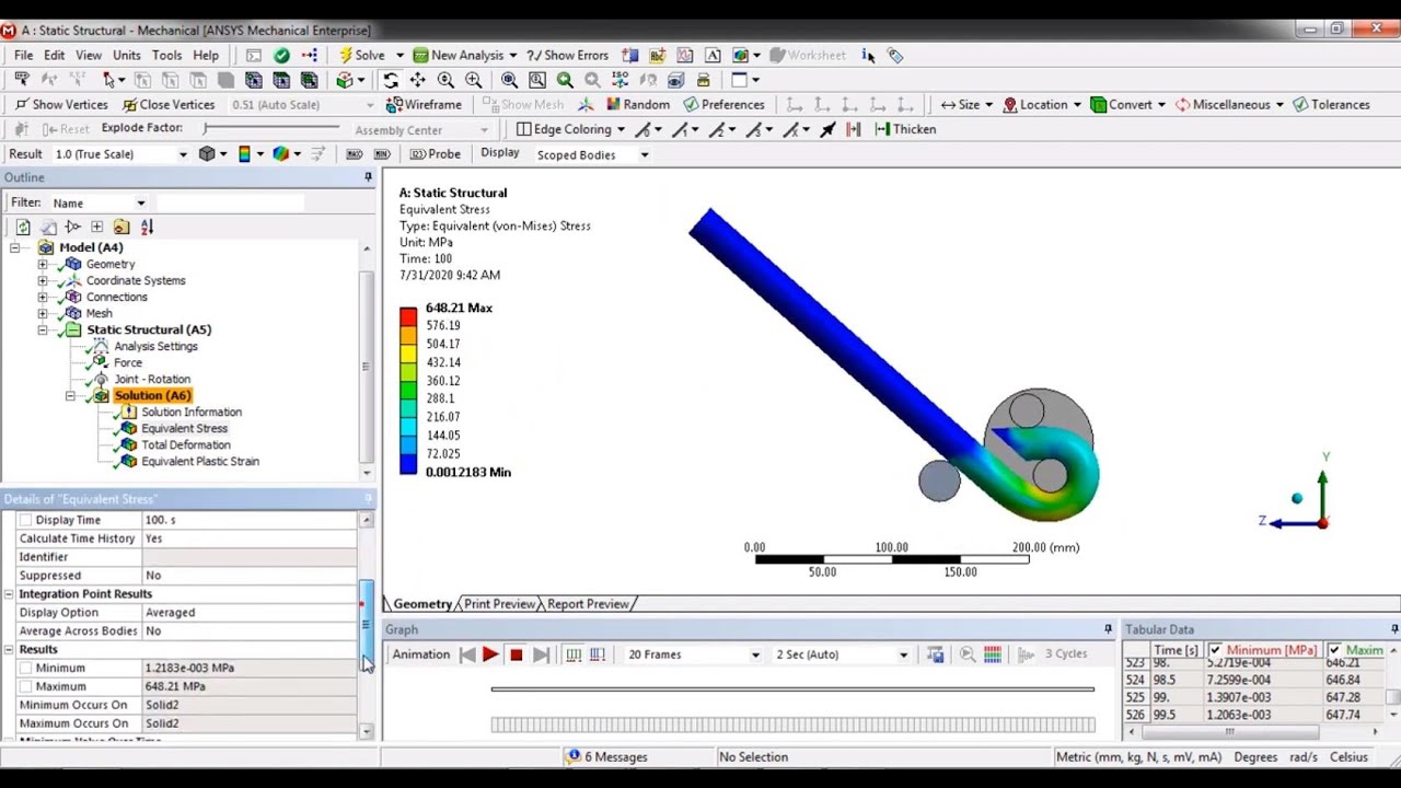 ☑️ Non-Linear analysis - Ansys workbench