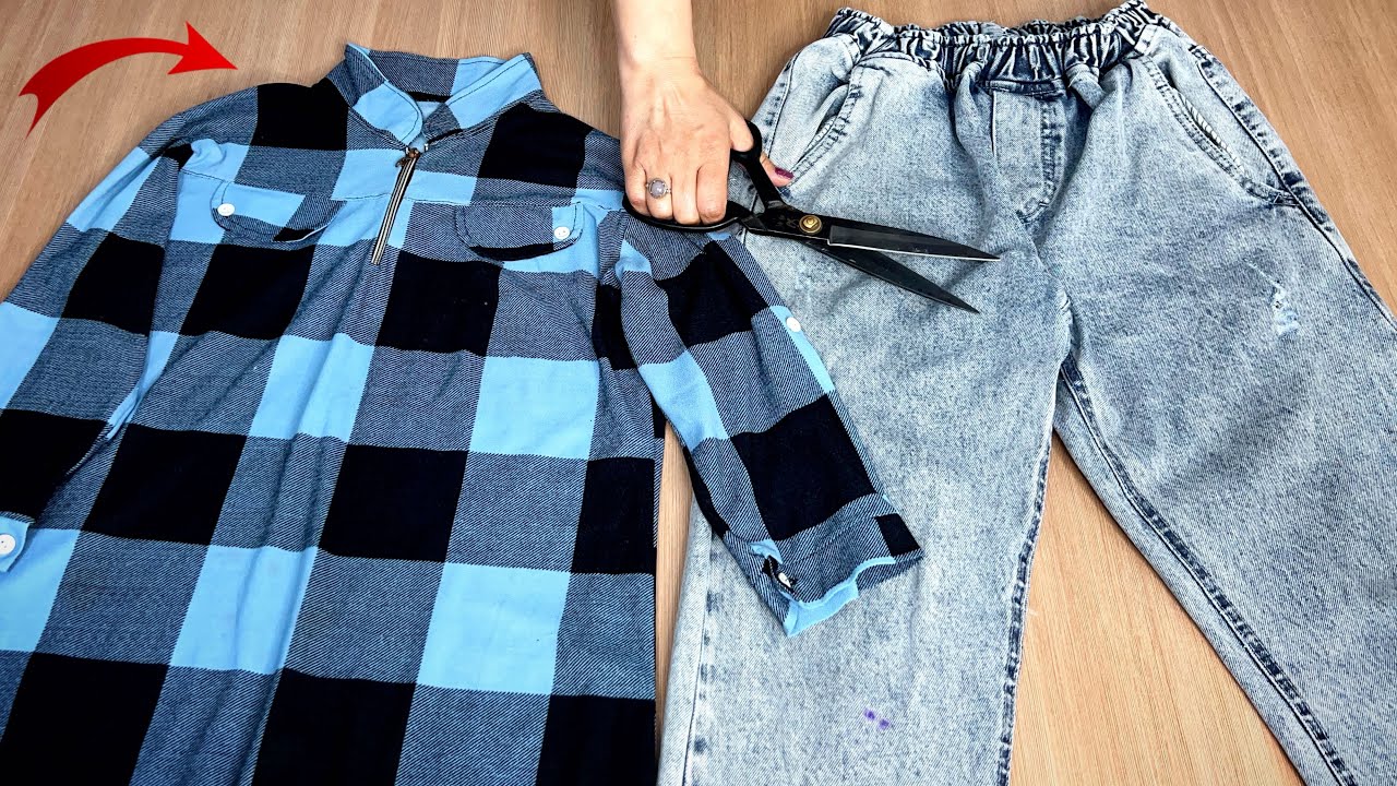✅💥 [DIY] Interesting design!Combine 2 old clothes to make 1 new one ♻️ recycle old clothes