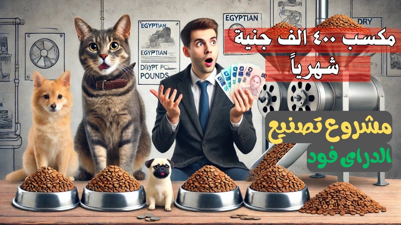مشروع تصنيع الدراي فود للقطط والكلاب | أرباح تصل إلى 400 ألف جنيه شهريًا