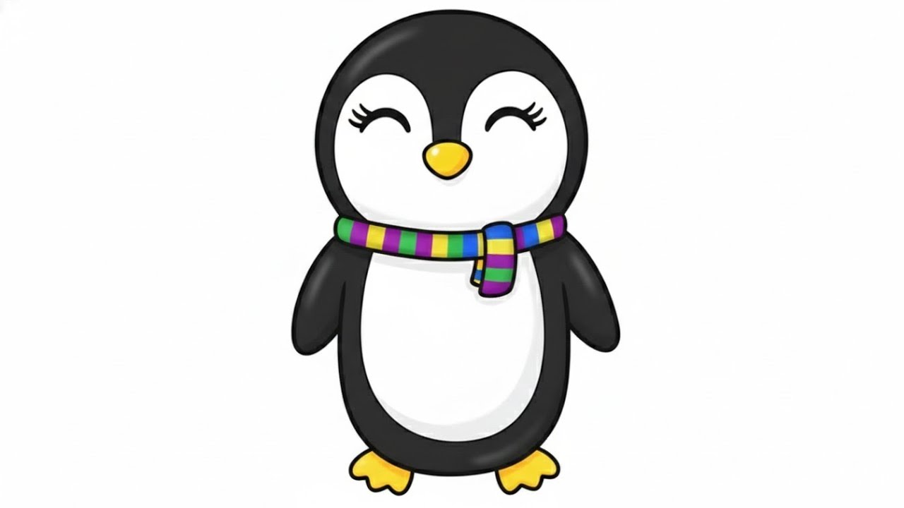 Penguin Drawing In  Easy Way...🐧🐧