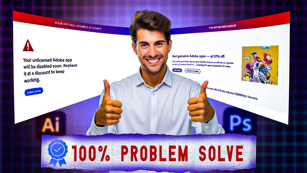 Fix Photoshop & Illustrator License Issue 2025/100% Adobe Problem Solved