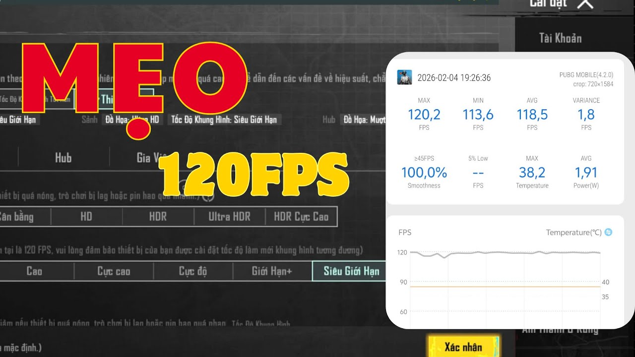 PUBG Mobile | Mẹo mở khóa 120 FPS Android OP 4.2