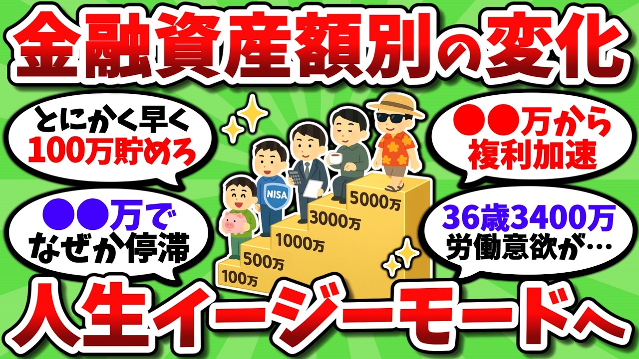 貯金が増えると何がどう変わるのか。資産額別の変化を実体験ベースで挙げてけ！【2chお金スレ】