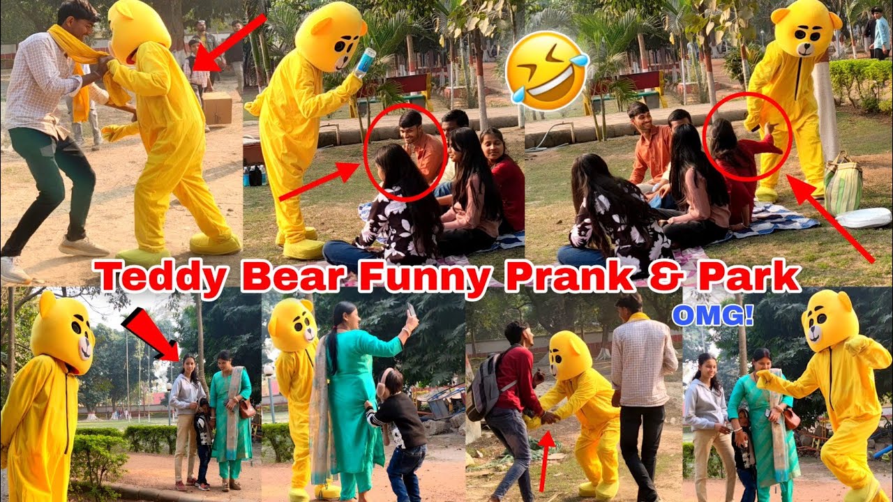 OMG! Teddy Bear Prank on Group in Park 😂 | Funny Reactions