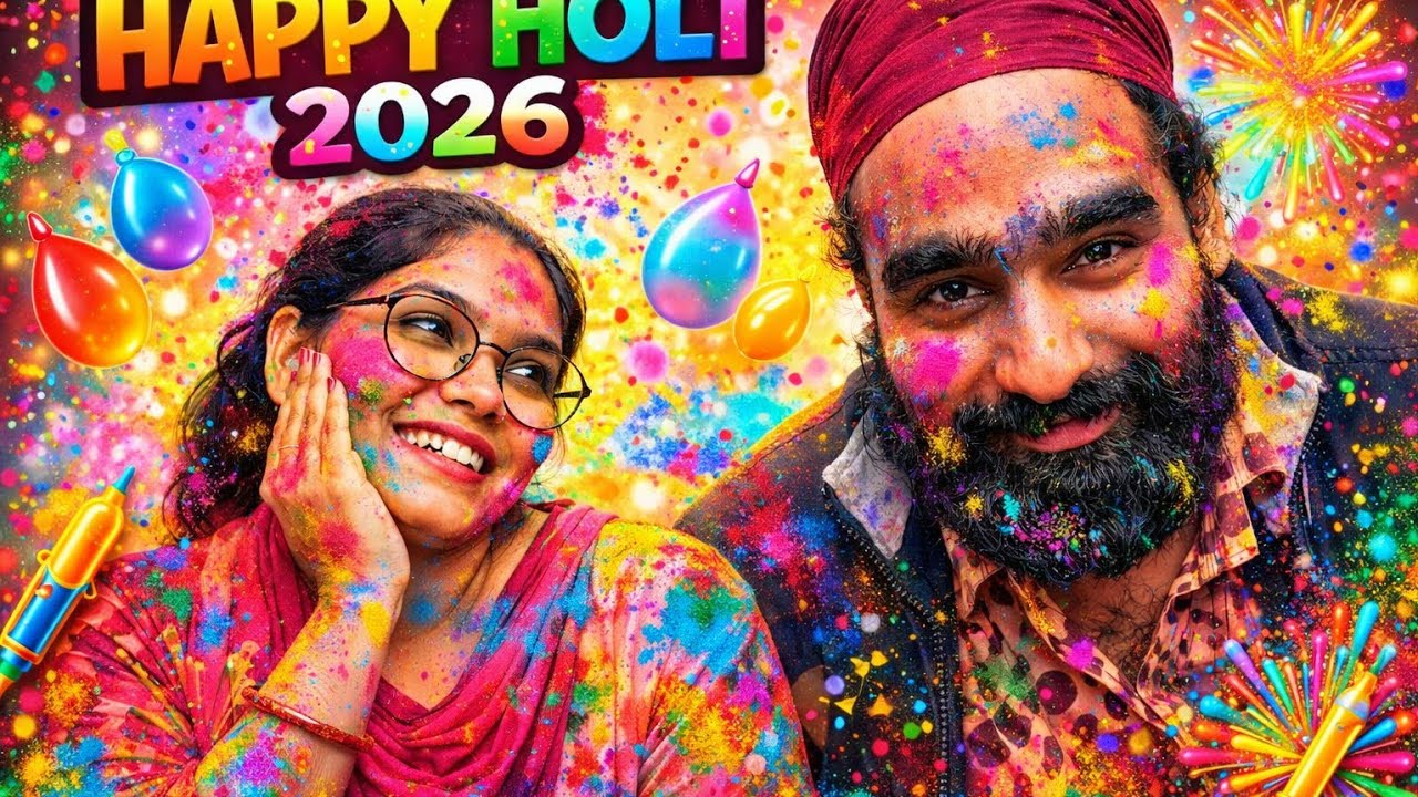 ਹੈਪੀ ਹੋਲੀ #punjabicouple #comedy #viral #live #together 