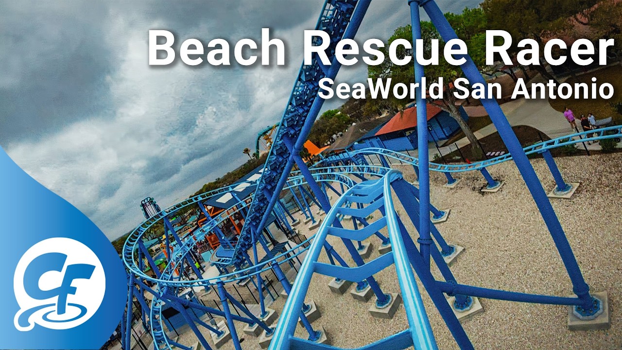 На борту Beach Rescue Racer, переднее сиденье, вид от первого лица в формате 4K, SeaWorld San Ant...