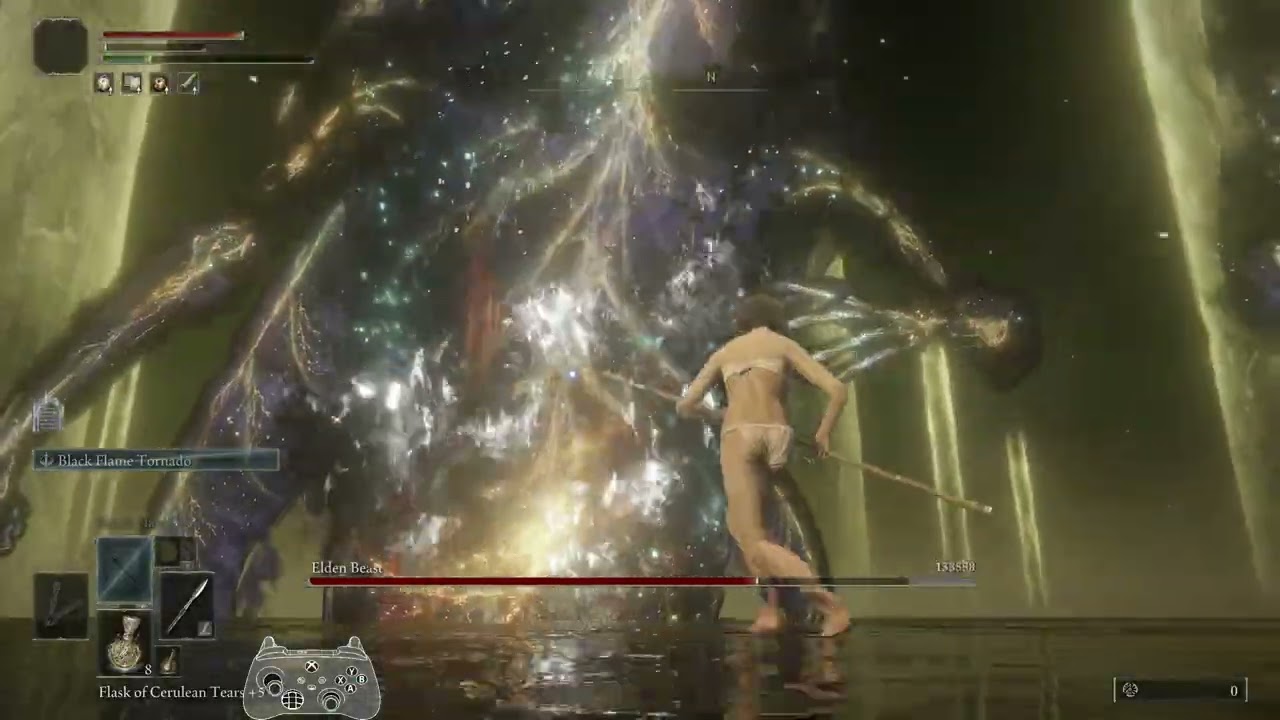 Radagon and Elden Beast NG+1001 uncapped scaling RL1 no weapon upgrades