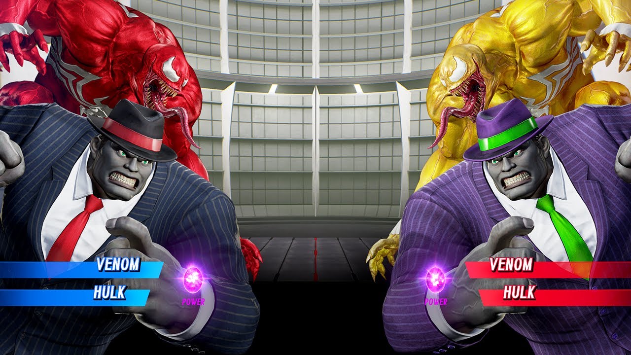 Red Venom & Hulk vs Yellow Venom & Hulk (Very Hard) - Marvel vs Capcom | 4K UHD Gameplay