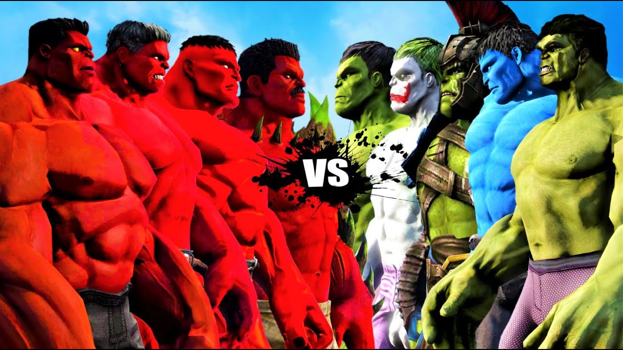 TEAM COLOR HULK VS TEAM RED HULK - EPIC SUPERHEROES BATTLE