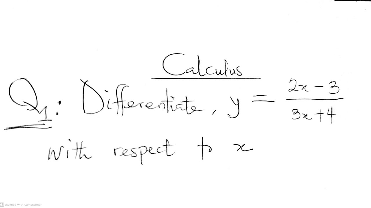 Example of Quotient Rule II Differentiation II