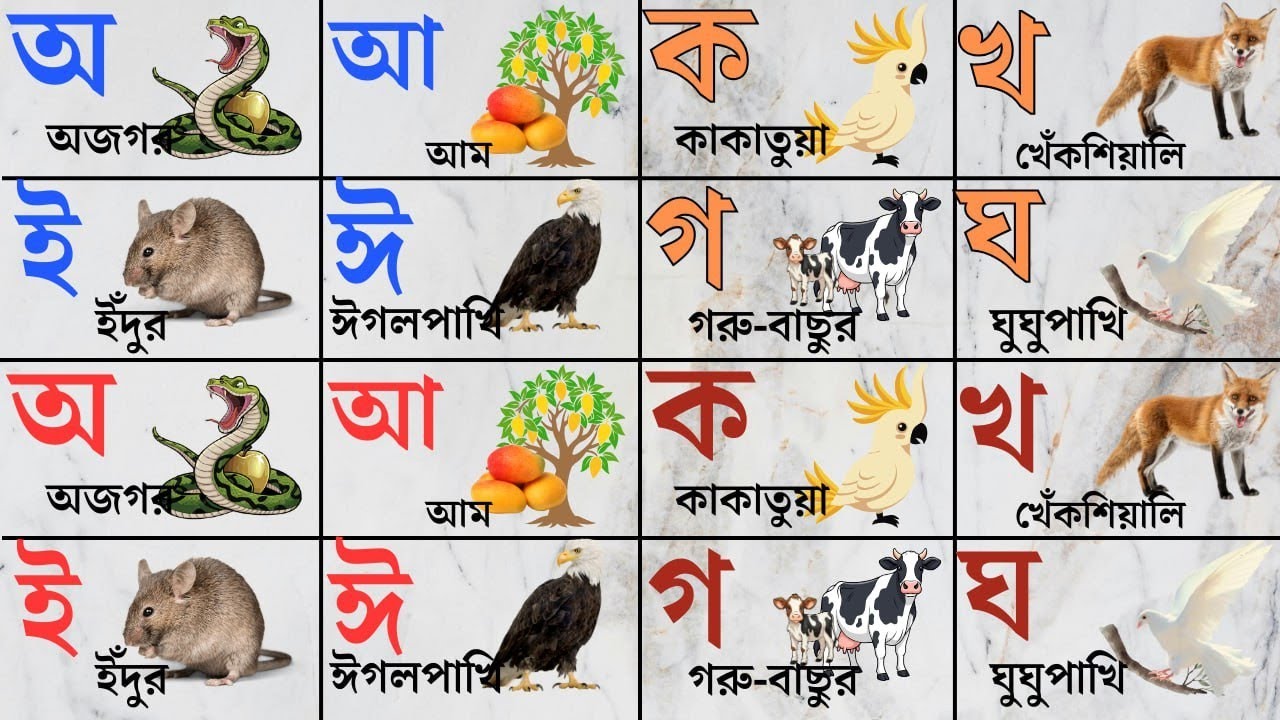 স্বরবর্ণ অ আ ই ঈ উ ঊ ঋ ৯ এ ঐ ও ঔ । #অজগর সাপ আসছে তেড়ে । স্বরবর্ণ শিক্ষা । Pii Pii Kidz Bangla 5