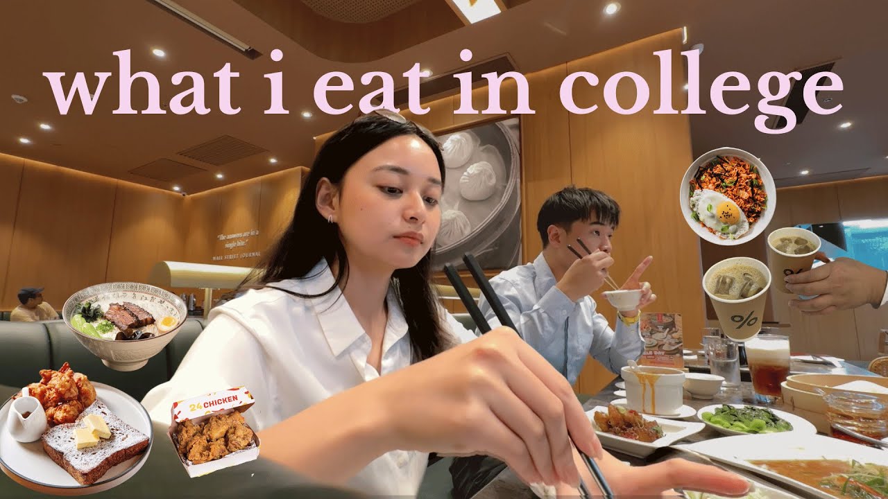 WHAT I EAT IN A WEEK in COLLEGE 🍚 (cook w me, groceries, + fave asian food) | Angel Secillano