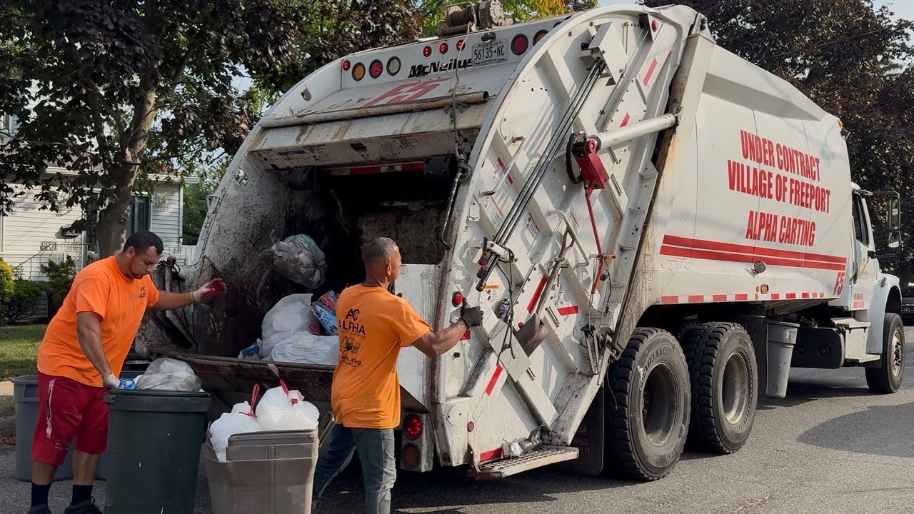 Heavy Manual Trash in Freeport, Long Island | Alpha Carting Garbage Truck