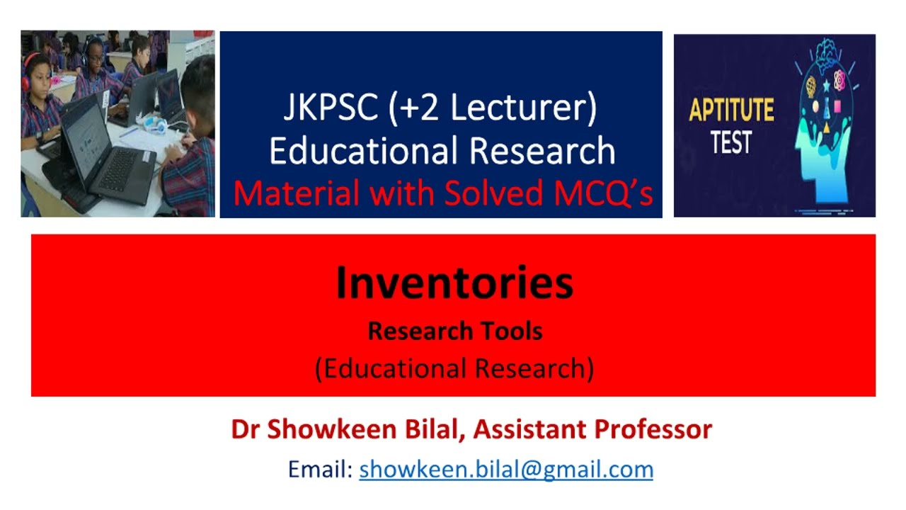 Inventories as Research Tools in Education | Meaning, Types & Construction | MCQs | NET JRF