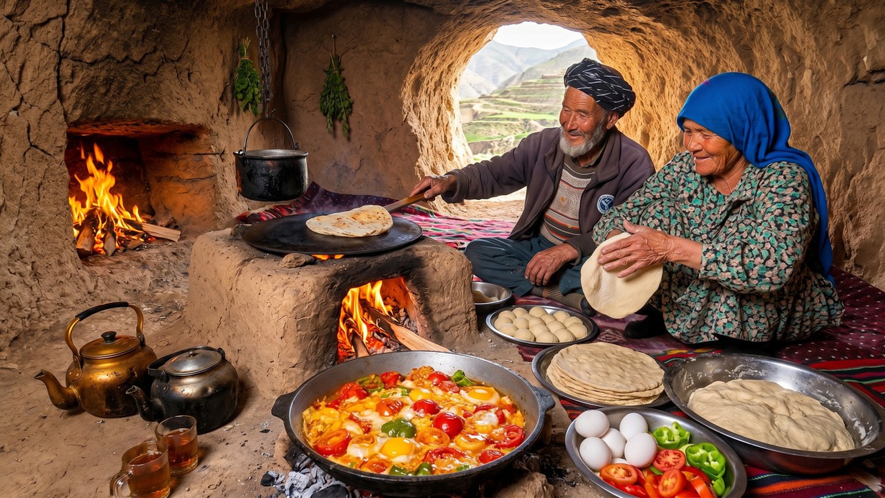 Surviving Afghanistan's Most Ancient Cave | How an Elderly Couple Cooks and Lives Alone