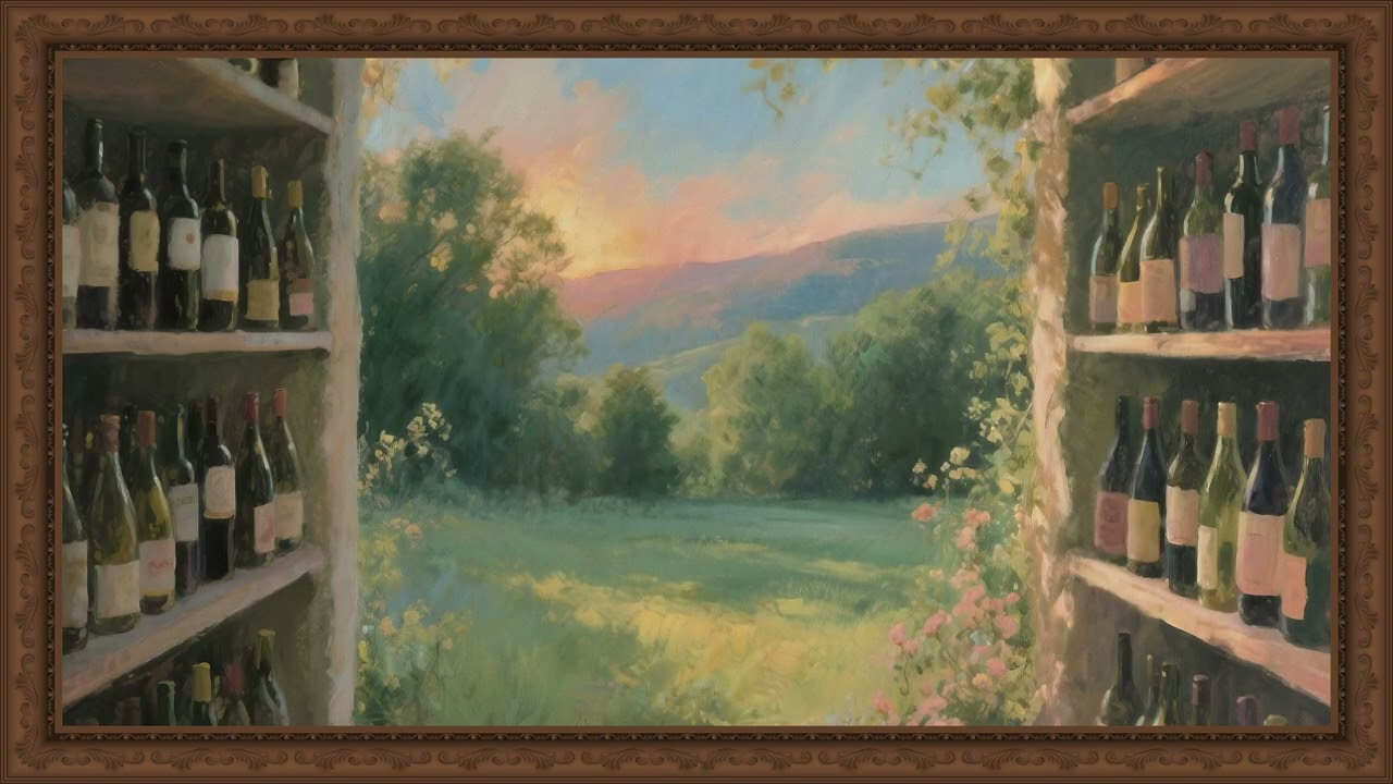 Turn TV into Artwork | Vineyard Painting with Music | 30 Minute Screensaver