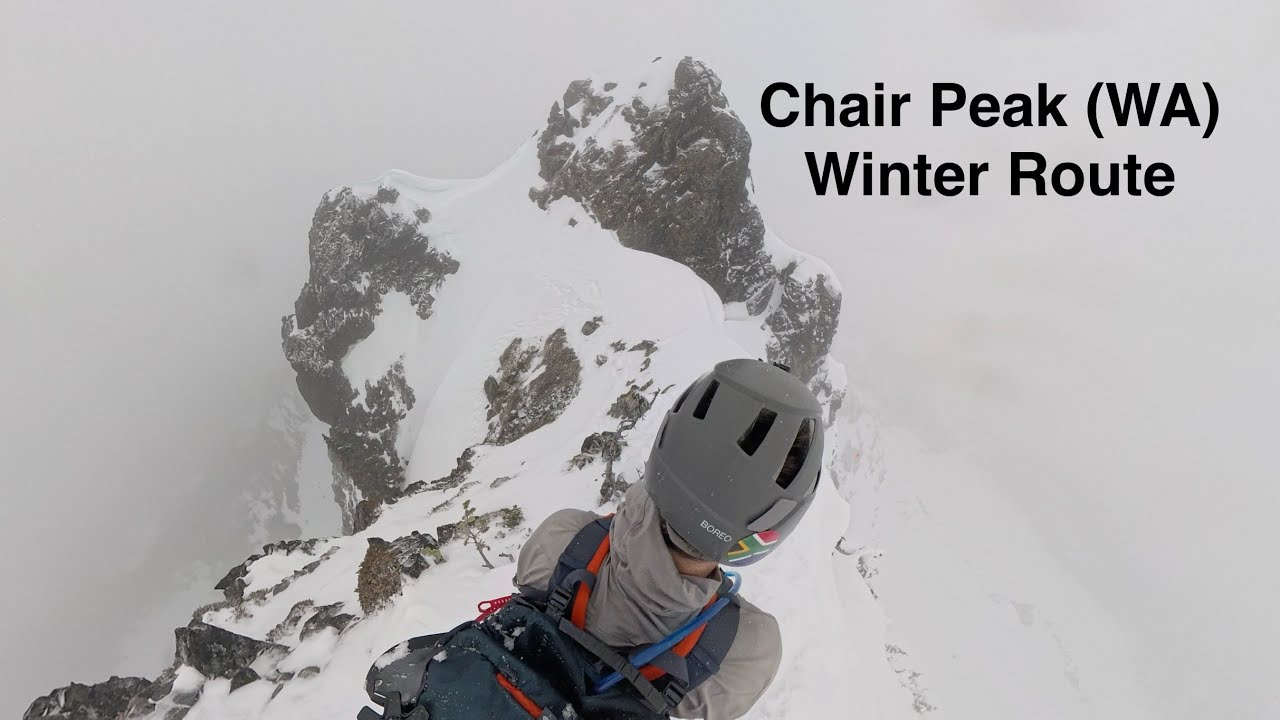 Climbing Chair Peak (WA) in winter.