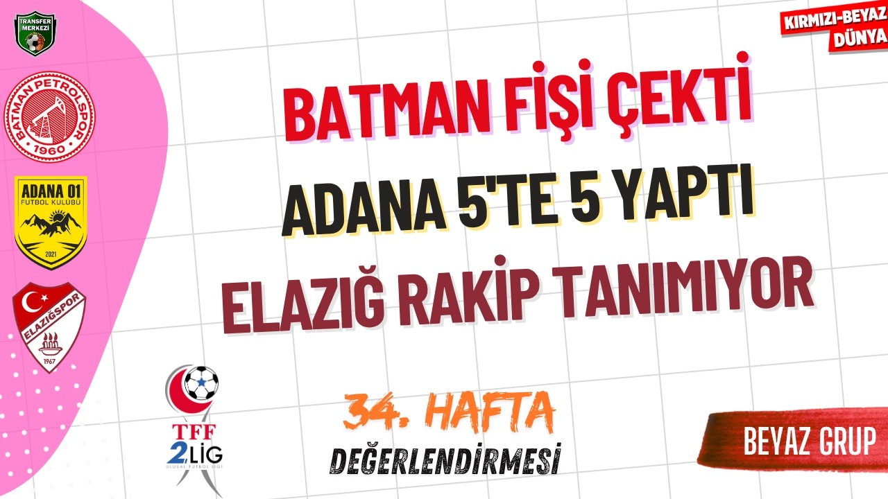 TFF 2. Lig Beyaz Grup 34. Hafta Değerlendirmesi | KIRMIZI-BEYAZ D&Uuml;NYA