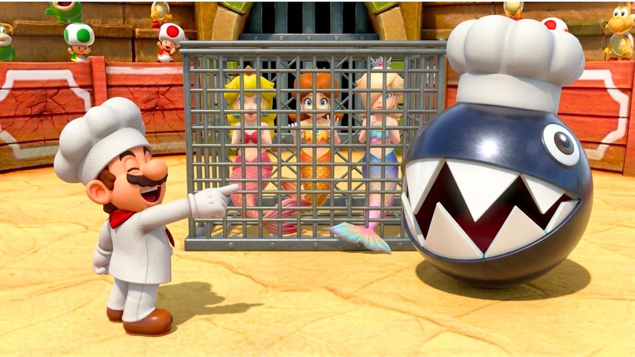 Chef Mario vs 3 Mermaids?! Peach vs Daisy vs Rosalina | Super Mario Party